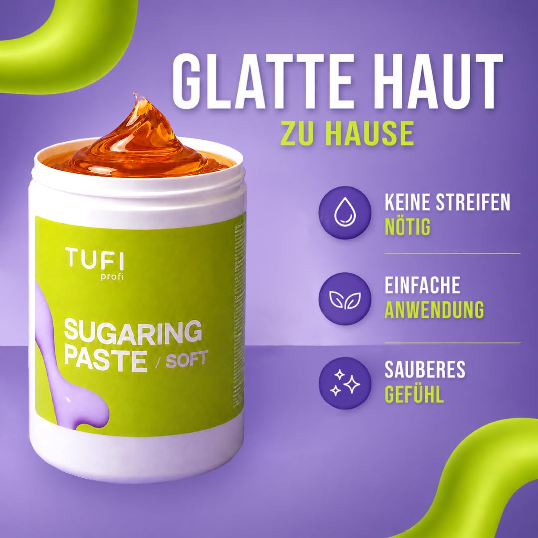 Zuckerpaste SOFT – Sugaring Paste zur Haarentfernung & Enthaarung, für Körper, Beine, Arme und Rücken, geeignet für empfindliche Haut (1400 g)