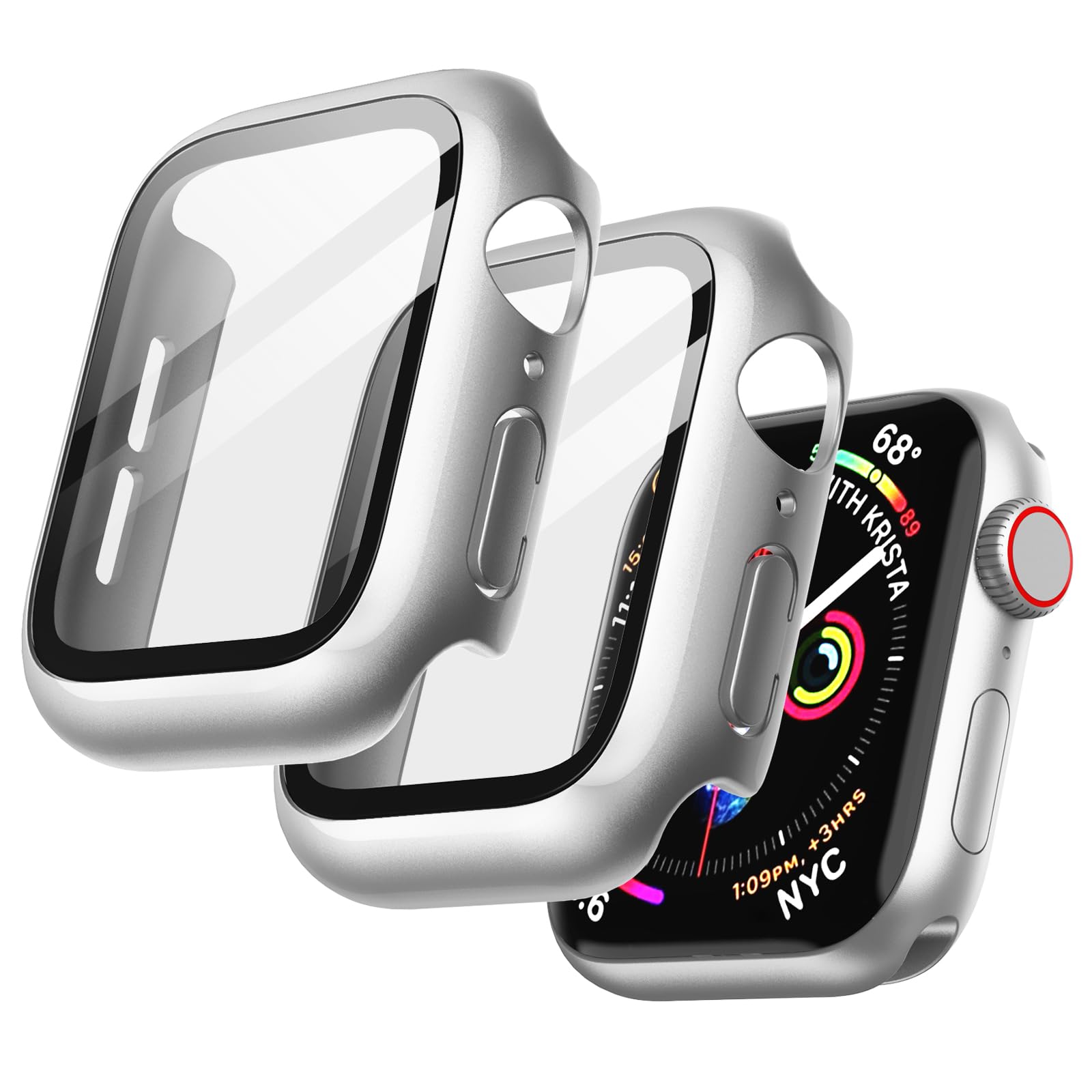 JETech Case with Screen Protector for Apple Watch Series 11/10 46mm, Overall Protective Cover, Built-in Tempered Glass Film High Sensitivity, 2 Pack (Black) — view 43