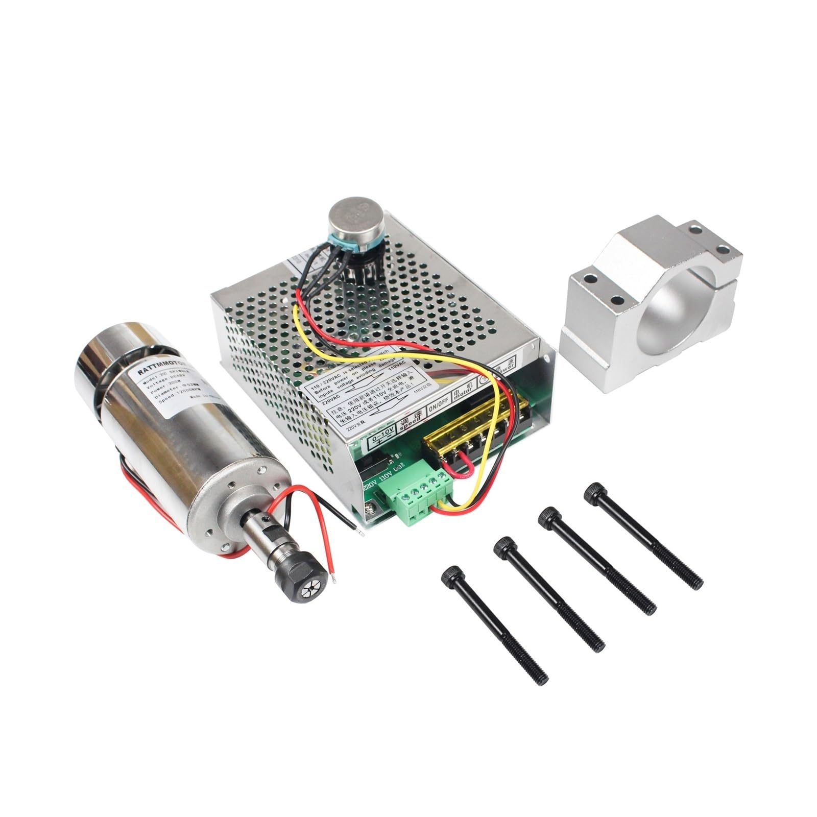 Broche CNC 300W ER11 avec alimentation moteur de gravure refroidi par air