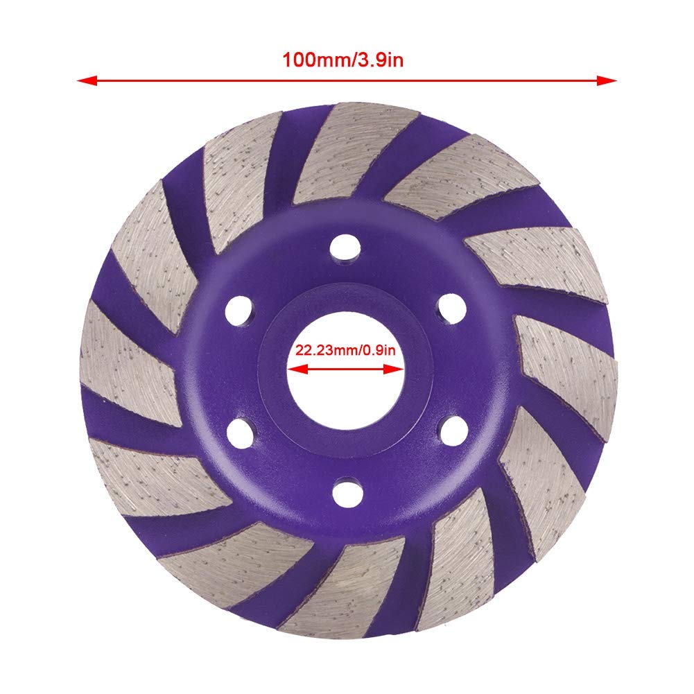 Mola per Lucidare, Disco per Mola per Superficie a Tazza, 100 40 Giri Al Minuto 100 Mm X 5 Mm 6 Fori Mola per Lucidatura a Segmenti Diamantati per Marmo, Pietra Di Cemento