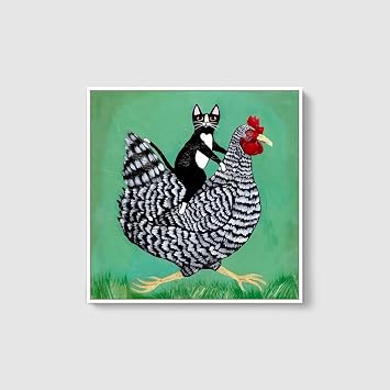 wall26 Framed Canvas Wall Art for Living Room, Bedroom Whimsical Animal Illustration VI Canvas Prints for Home Decoration Ready to Hang - 24x24 inches