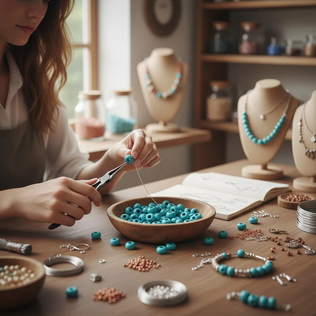 Turquoise Large Hole Beads for Jewelry Making-100pcs 14mm European Rondelle Spacer Beads,Big Hole Craft for Bracelets - Image 7