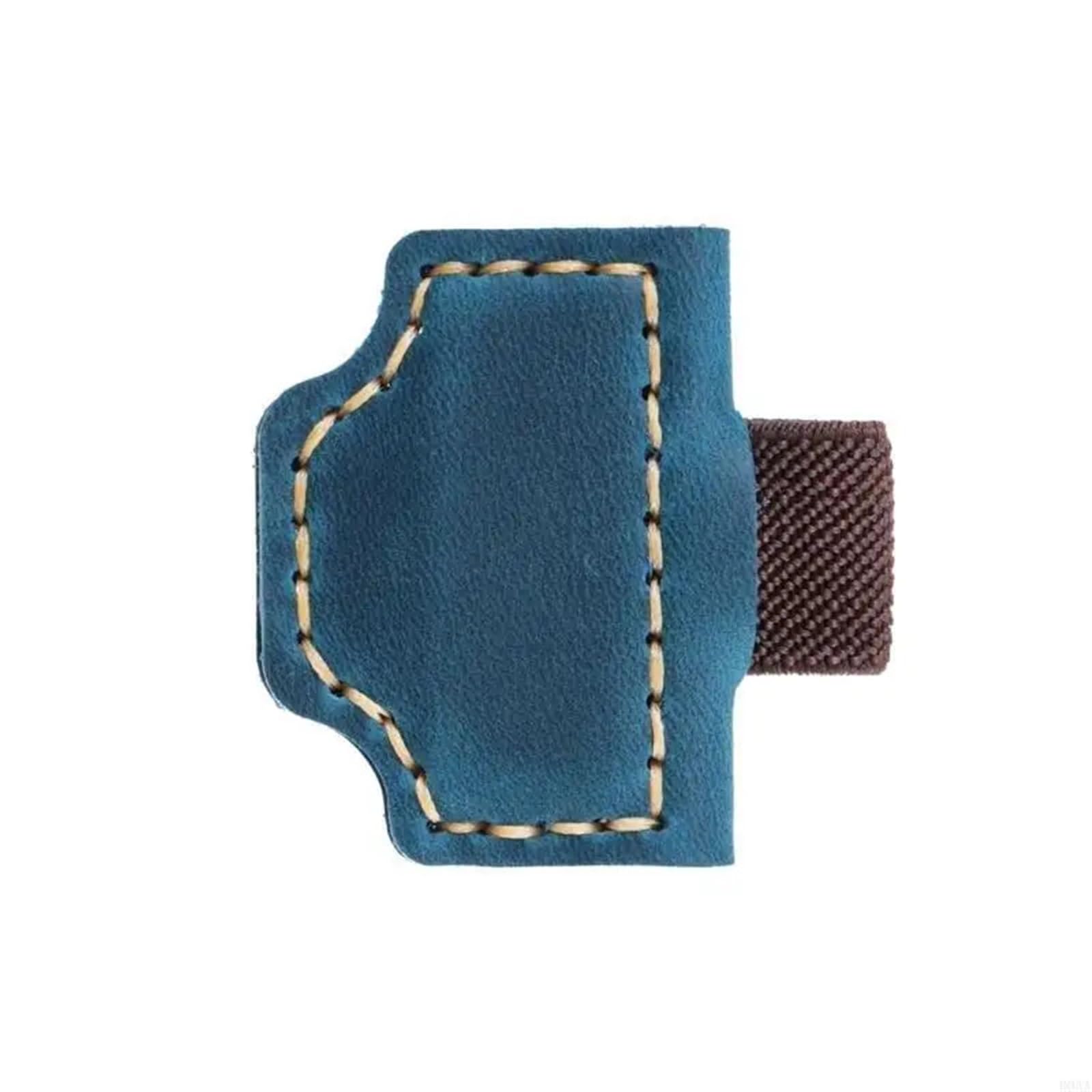 WonJoxel Pen Clip 6PCS Leather Bookmarks with Elastic Pen Holder for Notebook Journal and Planner Vintage Brass Eff(Blue)