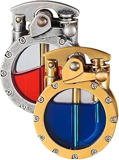 Retro Windbreaker Lighter, Clear Kerosene Lighter, Personalized Antique Steampunk Lighter, Cool and Unique Match Lighter Gift for Men (Color : 2pc)