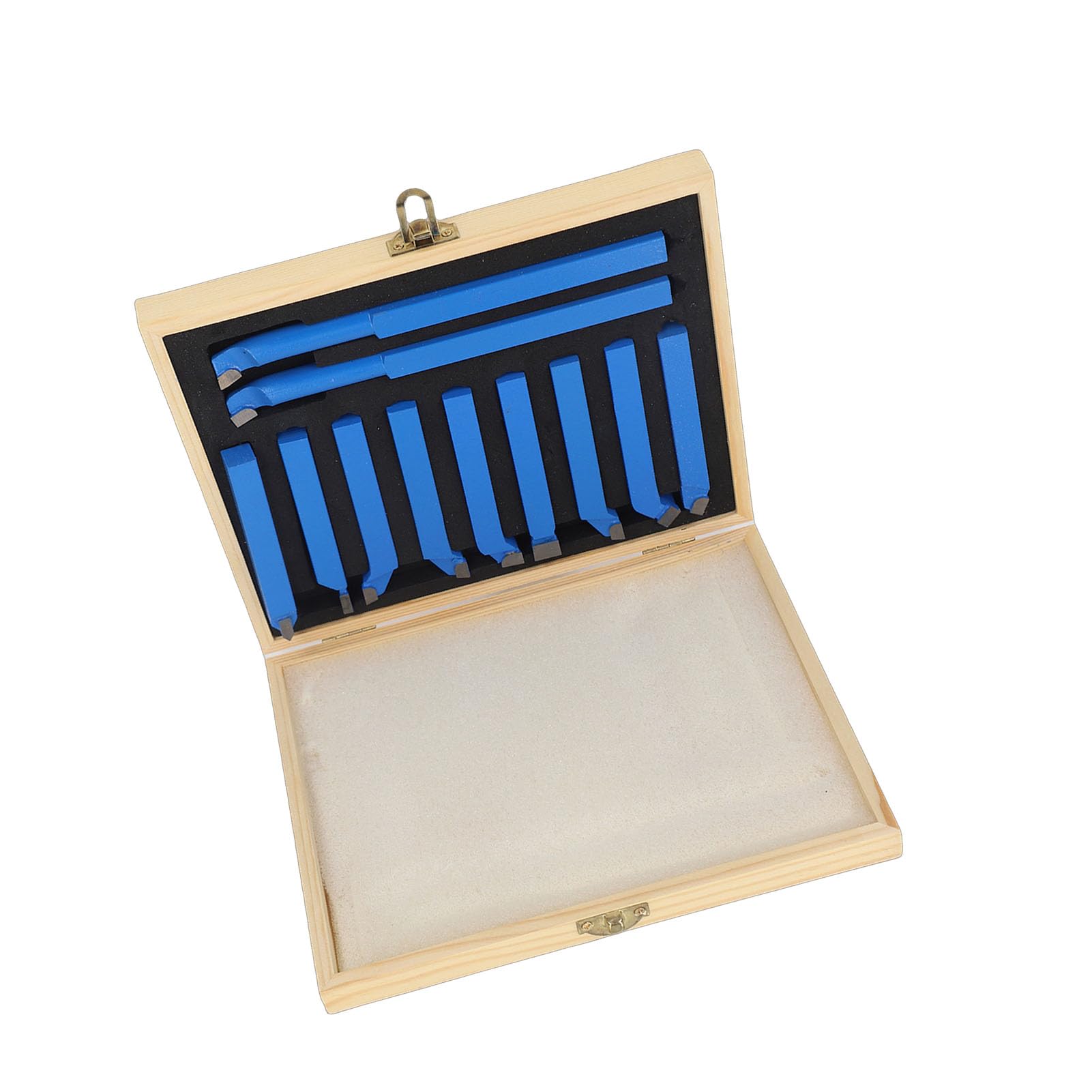 Hartmetall Drehstahl Satz, Drehmeißel Set Drehen Fräsen Schneiden Werkzeug Set, Drehmeissel set Wendeplatten-Drehmeißel Mit Holzkoffer für Drehmaschinen 12x12 mm