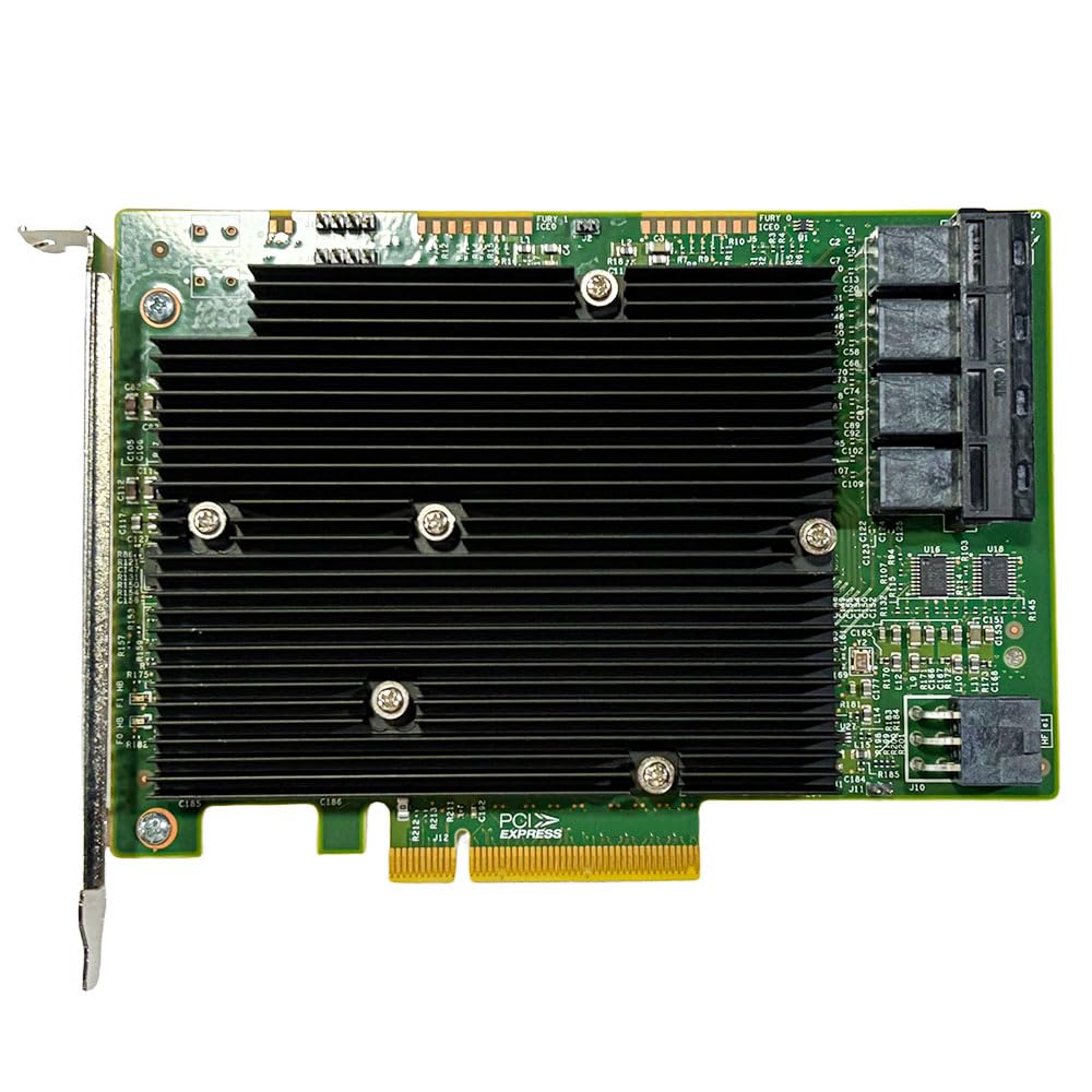 Carte HBA LSI 9300-16i IT Mode PCIe SATA 16 Ports 12Gbps PCIe 3.0 x8 Contrôleur SAS avec 4x SFF-8643 pour NAS ZFS TrueNAS
