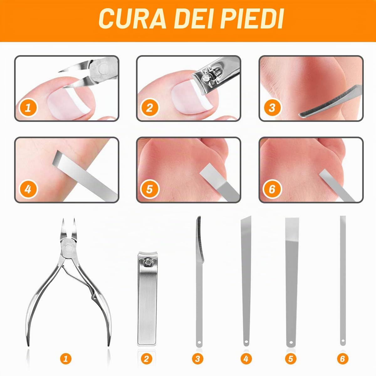 Set manicure, CestMall 21 pezzi Tagliaunghie Kit pedicure Kit manicure professionale in acciaio inossidabile per uomo Donna Strumenti per la cura delle unghie Kit da toeletta da viaggio per la casa