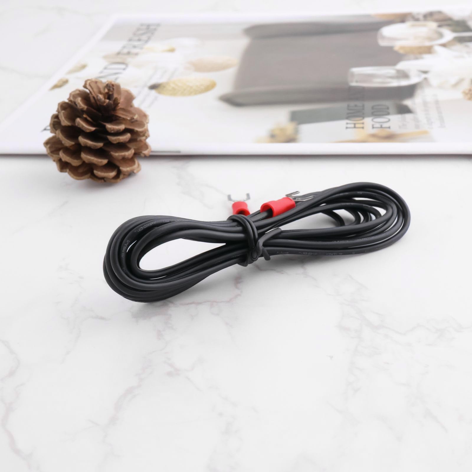 Przewód uziemiający do gramofonu, 2 m, przewód uziemiający HiFi z kablem 18 AWG i 5 mm wtyk U do magnetycznych gramofonów, 2 sztuki