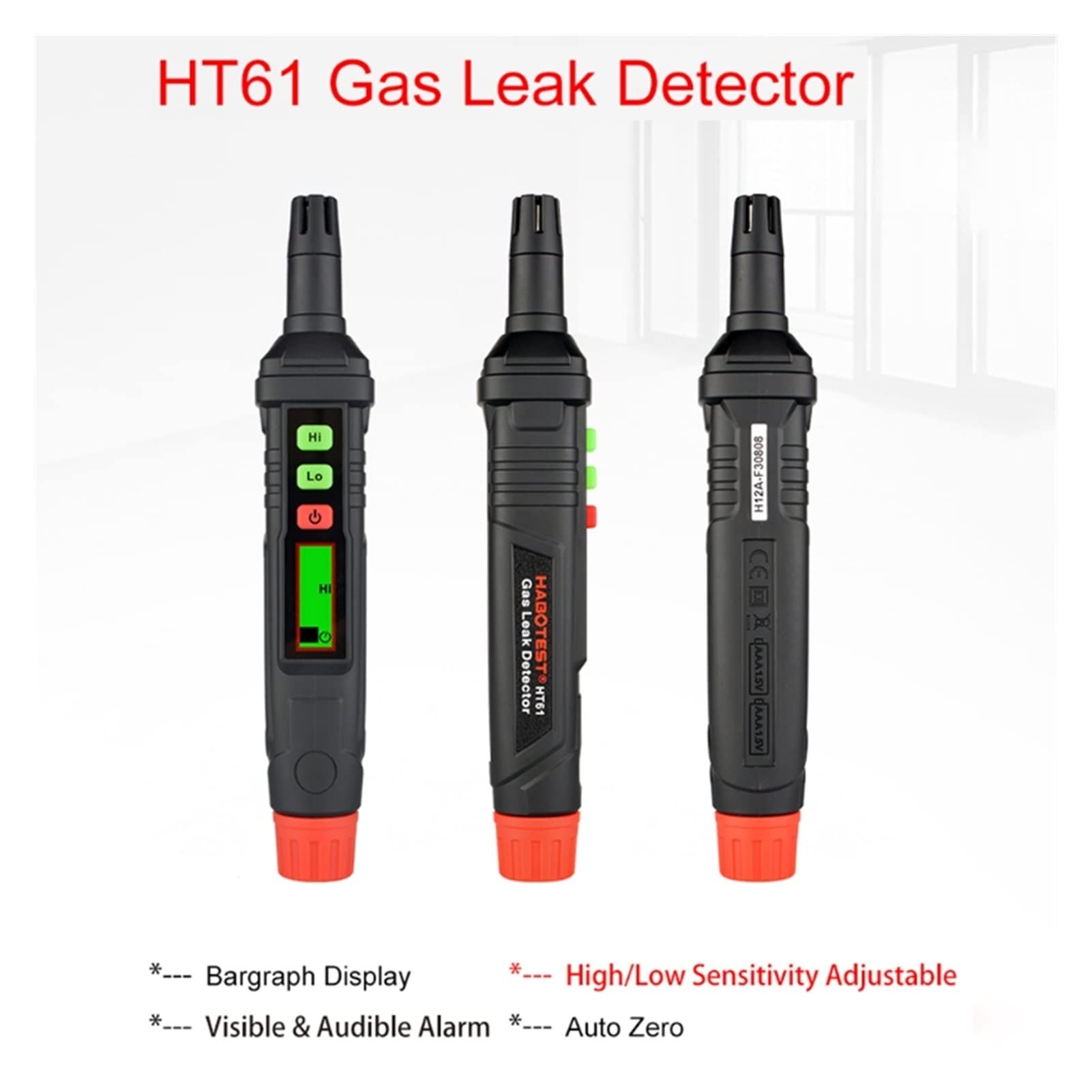 Gasdetektor-Lecktester, Gasleckmelder Alarm Brennbarer Gasanalysator Detektor for alle Arten Entzündlich Gasmethan Erdgas CO CH4. Methan 649a. Schnelle Messung