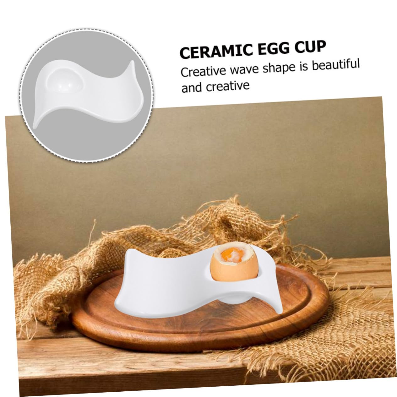 UKCOCO 6 Coquetiers en Céramique Blanc pour Servir Mini Apéritifs, Faciles à Nettoyer, Lot de 6 Pièces Design Moderne et Élégant