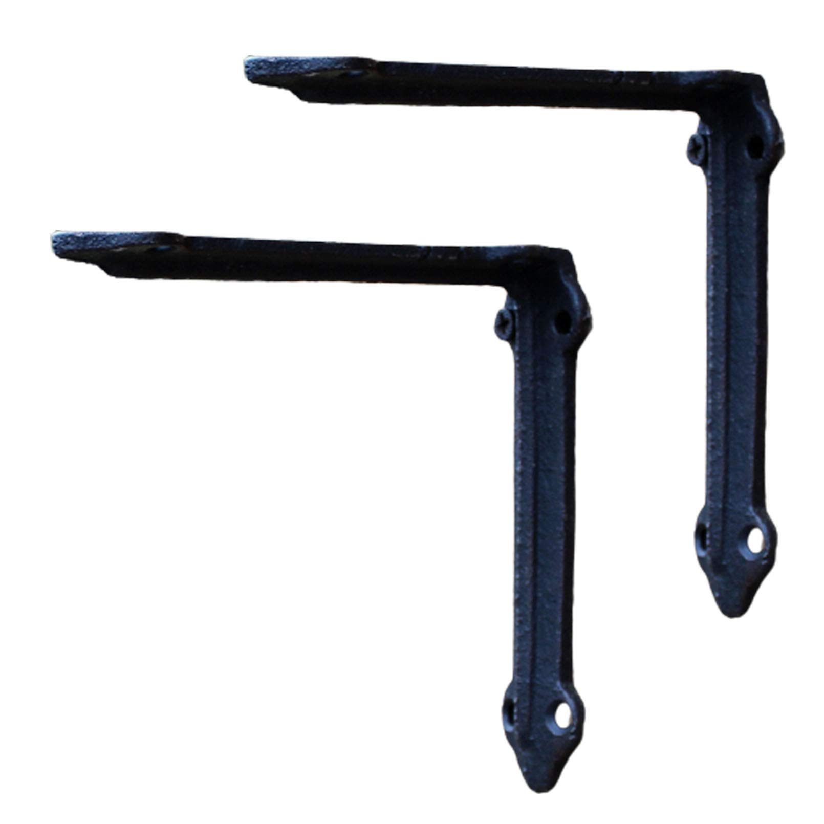 Supports d'étagère en fer équerre métal noir 19,7cm fixation murale charge lourde