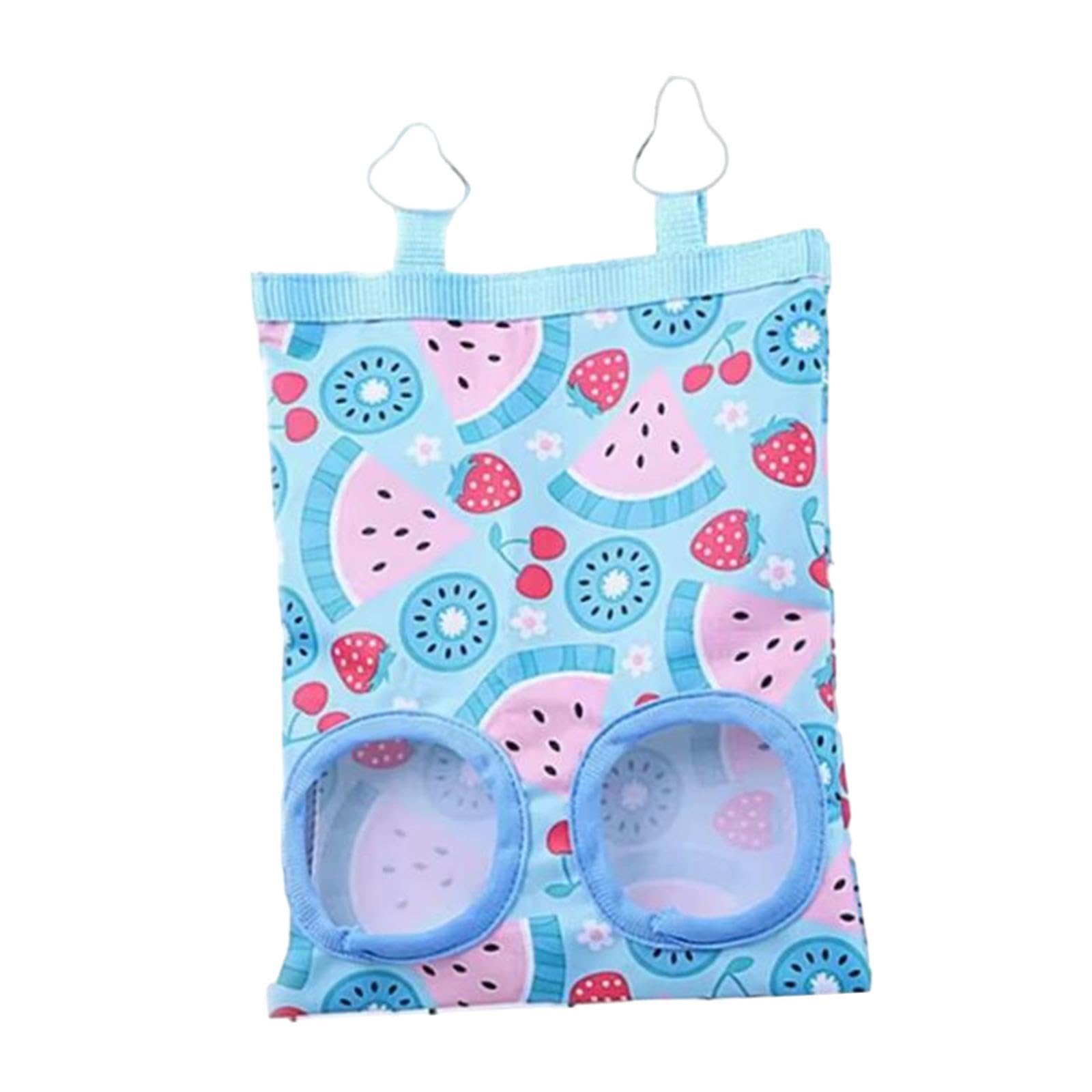 Hanging Hay Bag 2 Holes Lightweight Rabbit Hay Feeder for Hamster Chinchilla Blue-image-27