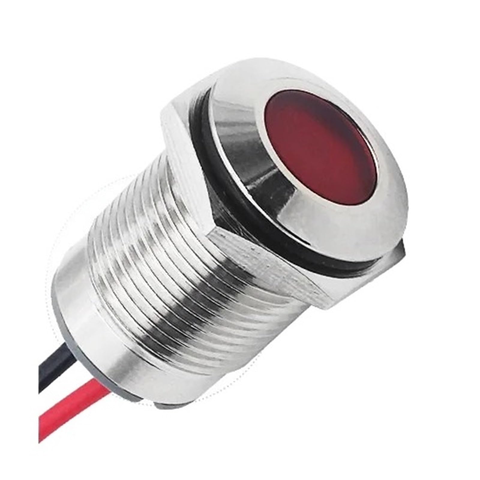 Metall-Druckschalter 5 Stück 16/19/22 mm wasserdichte IP67-Metallanzeigeleuchte DC/AC 3–48 V Signallampe Rot Gelb Grün Blau Weiß(19mm 5PCS MIX3-48V-W)