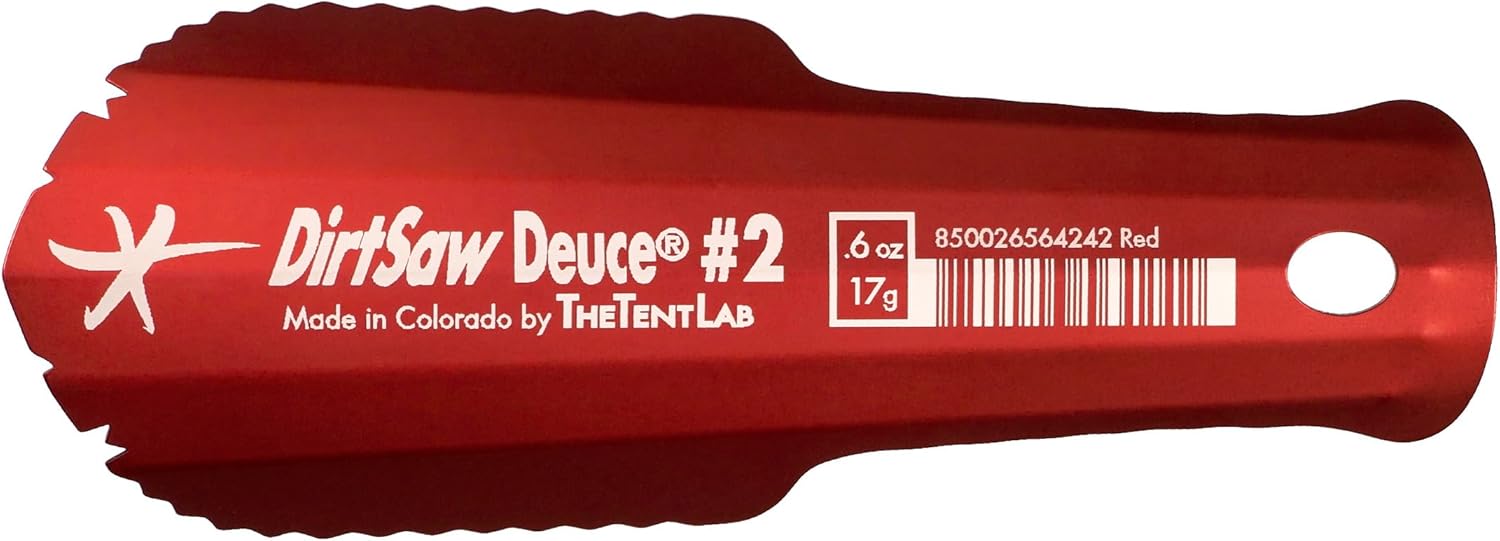 TheTentLab DirtSaw® Deuce #2 - .6 oz Ultralight Backpacking Trowel, Color: Orange