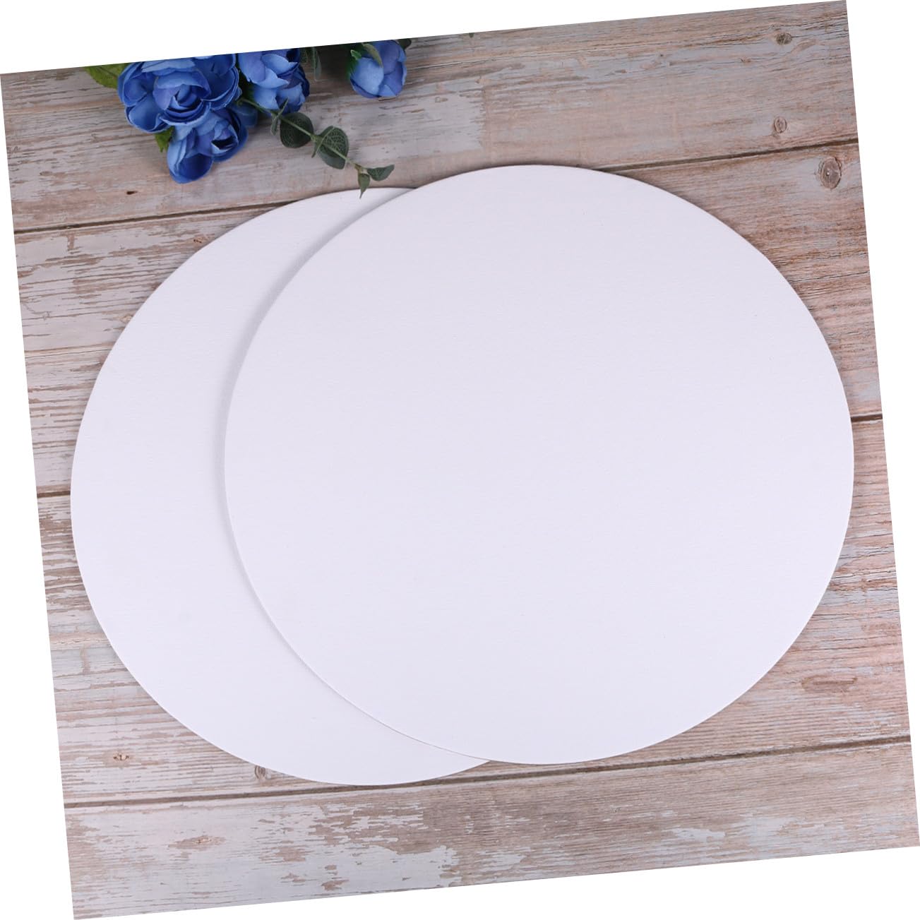Lot de 6 Toiles Rondes Blanches en Toile de Coton Diamètre 30cm Panneaux pour Peinture DIY pour Étudiants et Amateurs D'art