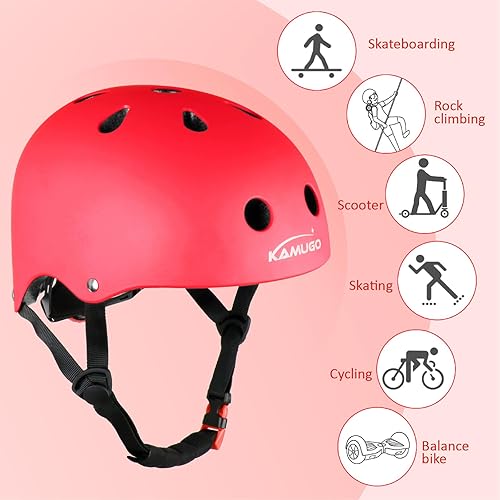 Miniatura 5 de KAMUGO Casco ajustable para niños, adecuado para niños de 2 a 14 años, casco de seguridad multideportivo para ciclismo, patinaje, patinaje y scooter