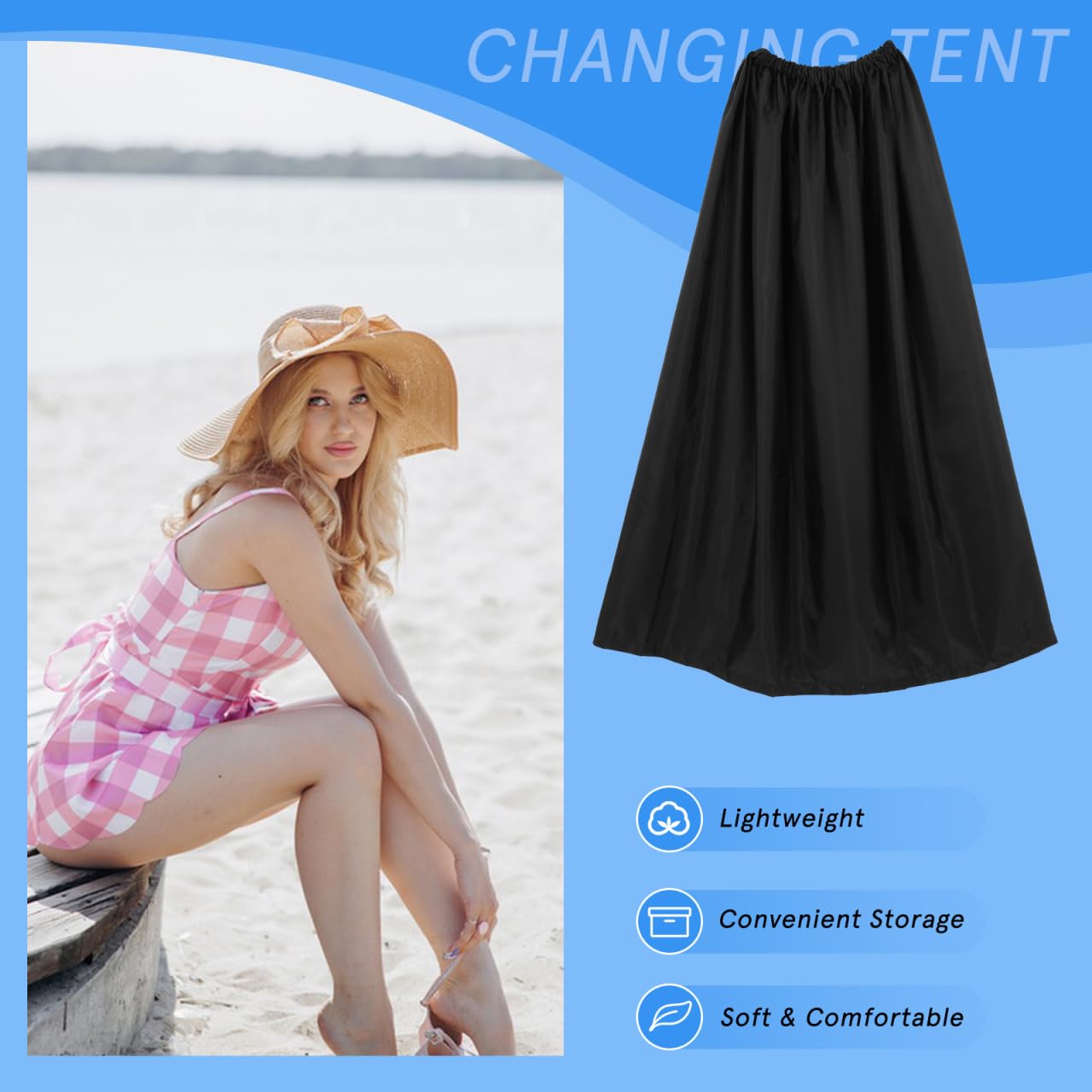 Tragbare Umkleidekabine Aus Polyester Sichtschutz Umkleidezelt Für Strand Schwimmen Camping Leichtes Sofort-Dressing-Überzug Mit Großzügigem Platz Und Atmungsaktivem Material