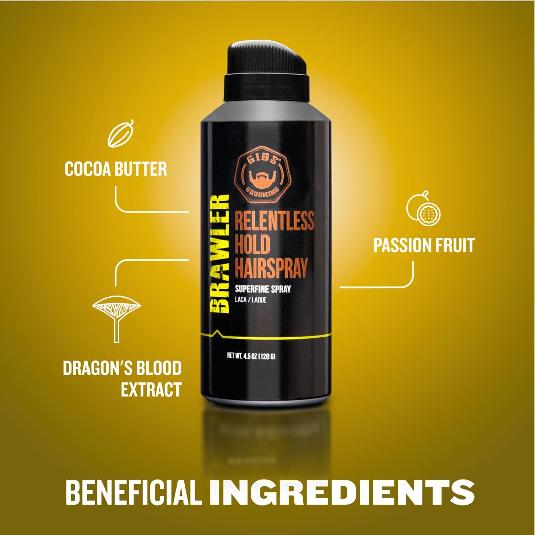 GIBS Grooming Brawler Bantamweight Hairspray, 4.5oz