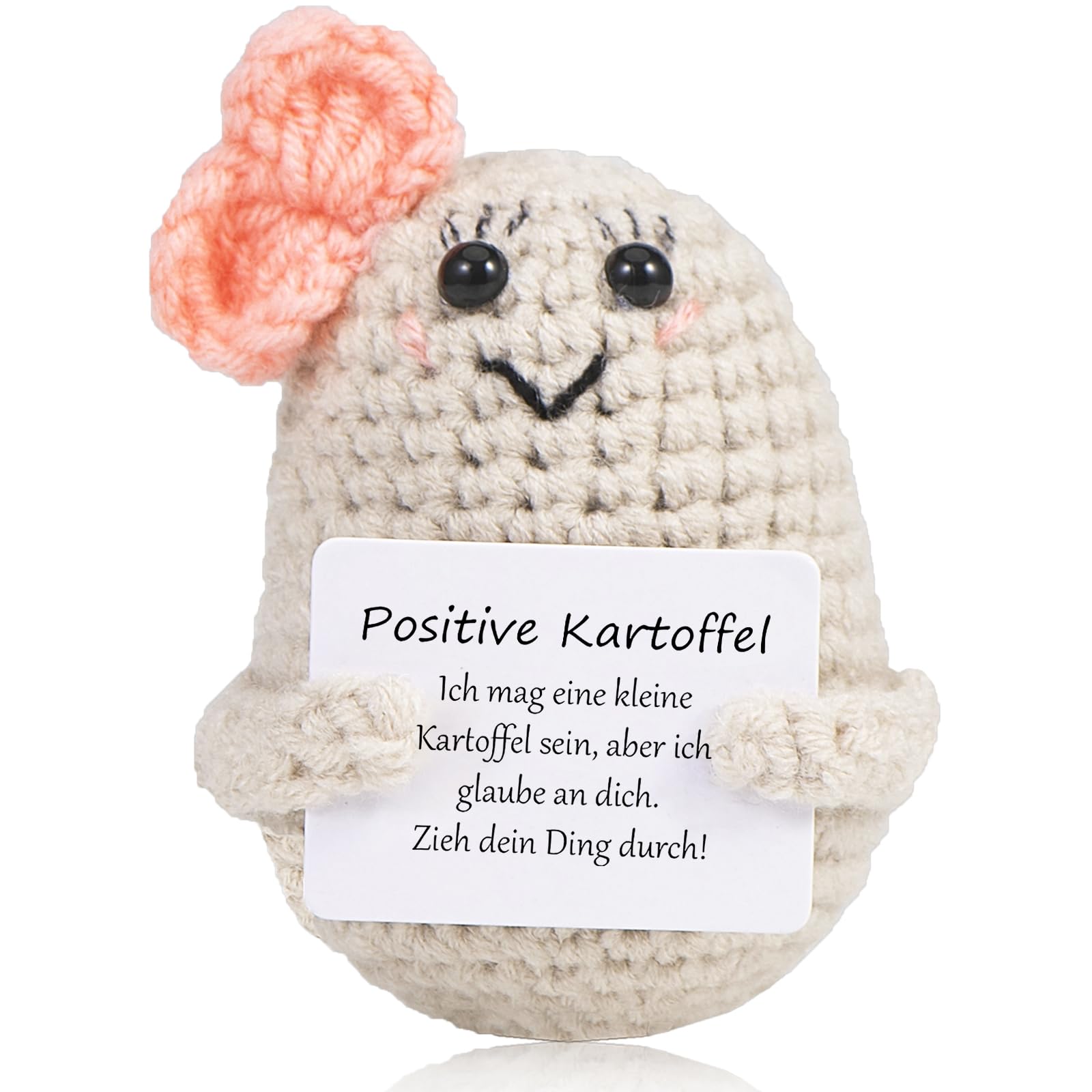 XBOCMY Pocket Hug Patate positive, bambola creativa in lana di patate con carta energetica positiva, regalo per la migliore amica per la fidanzata, piccoli regali per le donne