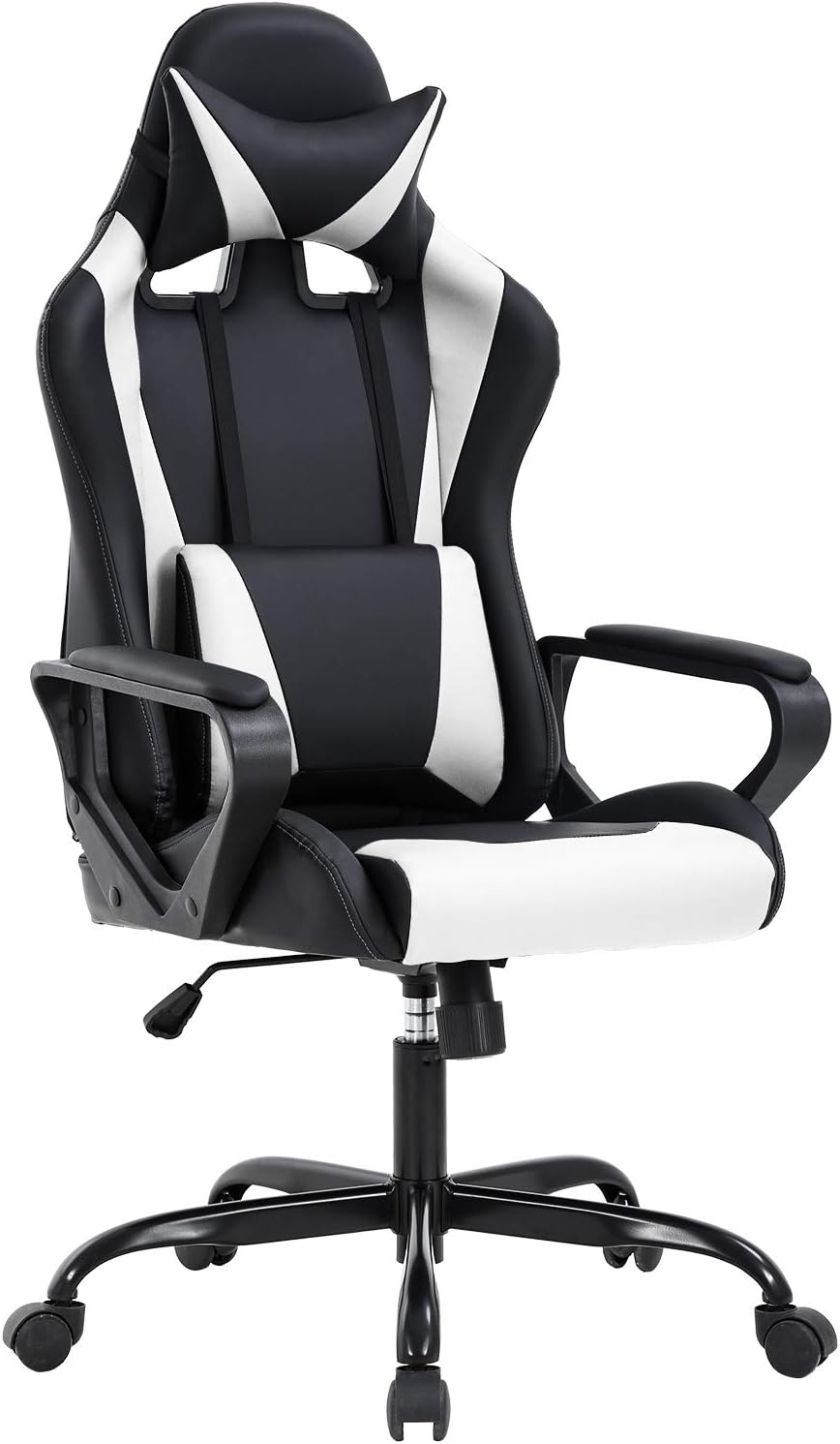 BestOffice High-Back Gaming Chair PC Office Chair Computer Racing Chair PU Desk Task Chair Ergonomic Executive Swivel Rolling Chair with Lumbar Support for Back Pain Women