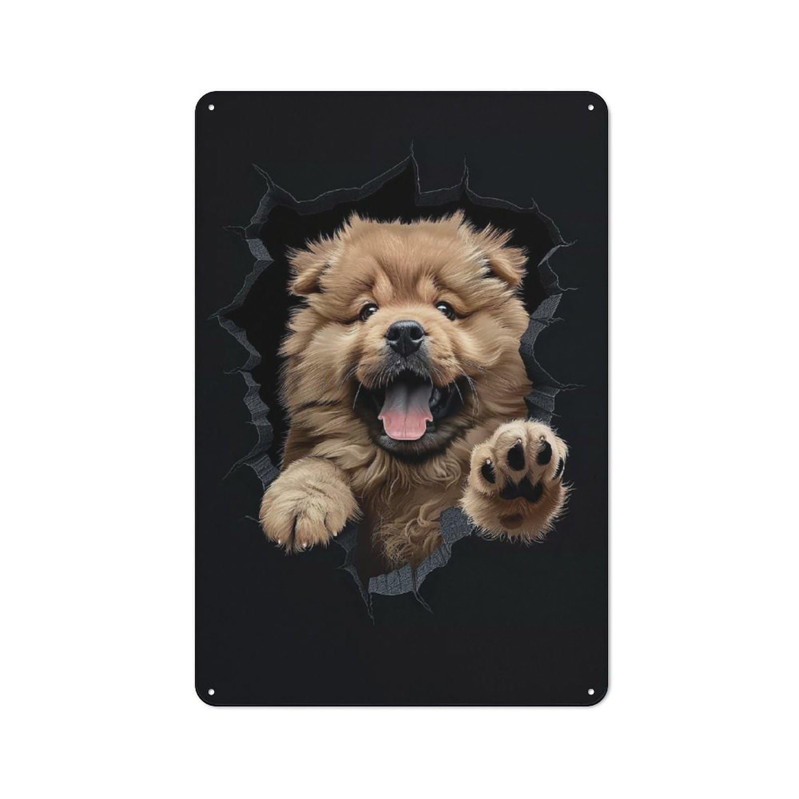 Junmoney Chow Chow Vintage Tin Sign 30X20cm For Garden Room Or Summerhouse, A Housewarming Gift For Outdoor-Room Decor Collectors