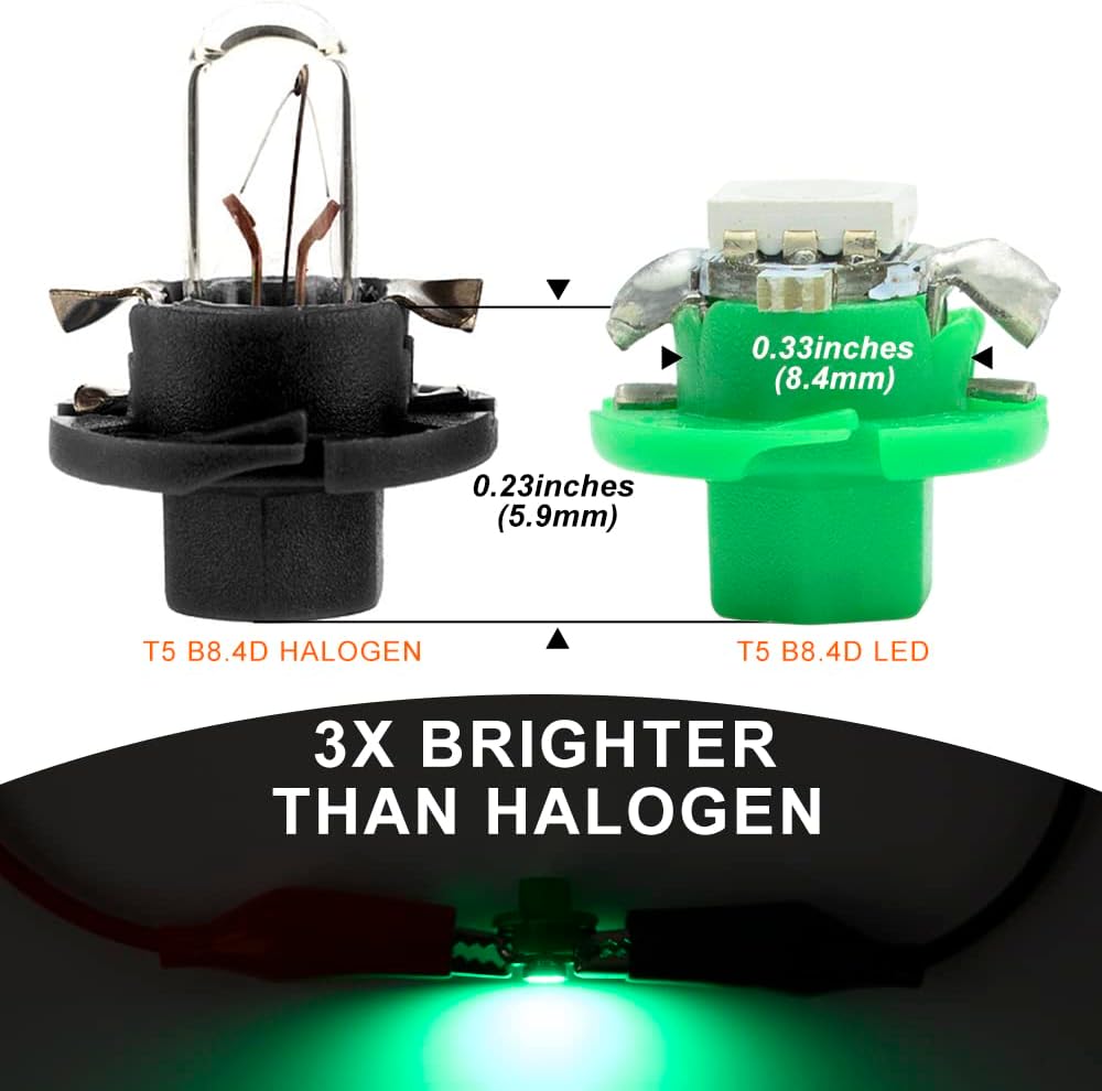 11Pcs Green LED Dashboard Dash Gauge Instrument Light Bulbs Kit for Porsche 993 1995-1998, 964 1989-1994 Tachometer Speedometer General Instrument Illumination