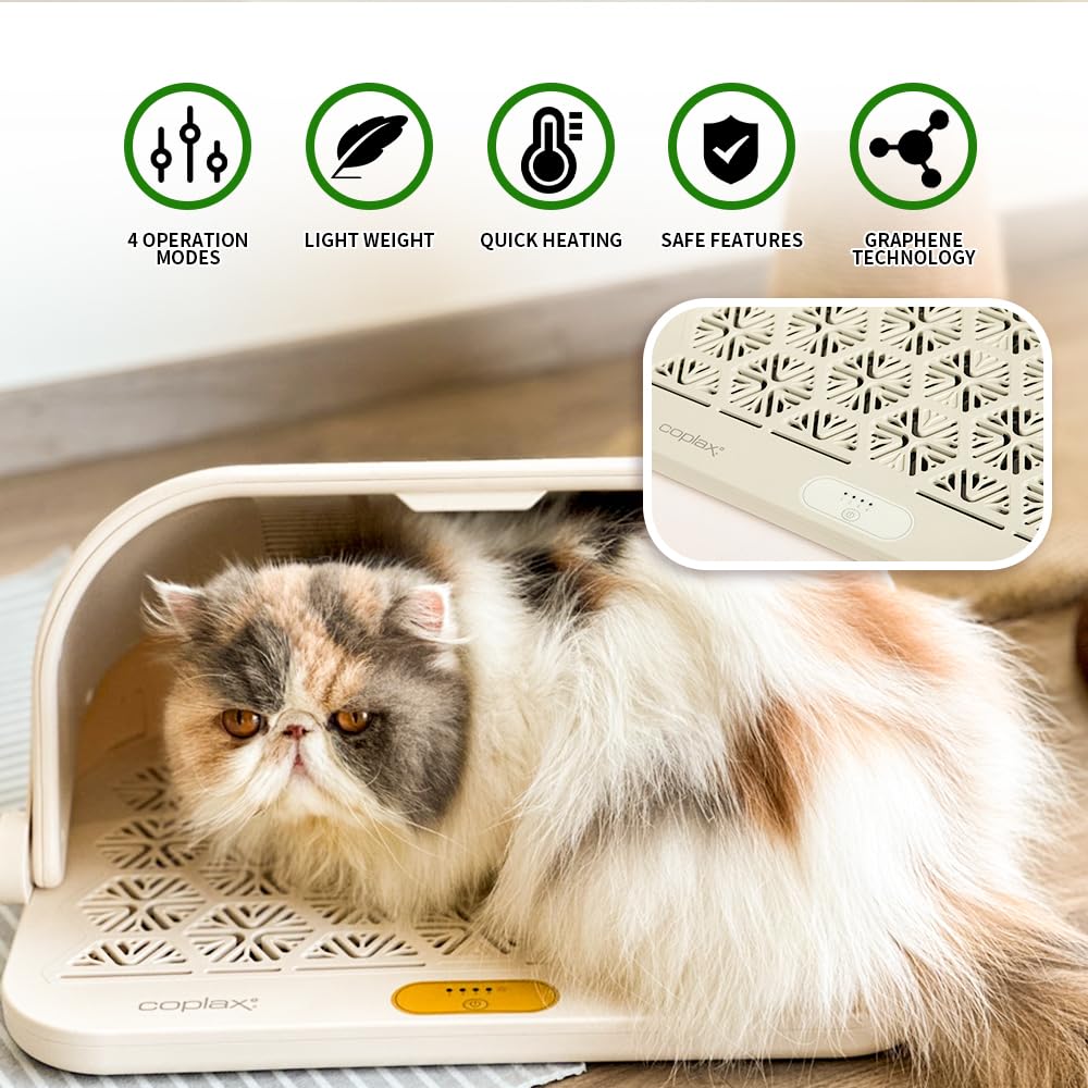 Coplax Graphene Boosted Electric Protable Heating Pad,Quick Heating, Safe & Quiet for Foot Warmers, Shoe Drying, Pet Warming - Perfect for Office & Living Room