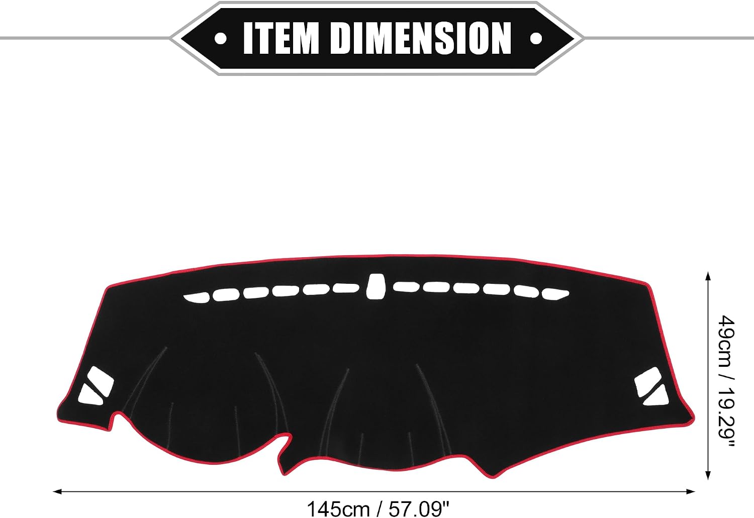 Car Dashboard Cover Compatible for Hyundai Tucson 2010-2015, Protective Polyester Black Red Center Console Interior Trim Dash Cover Mat