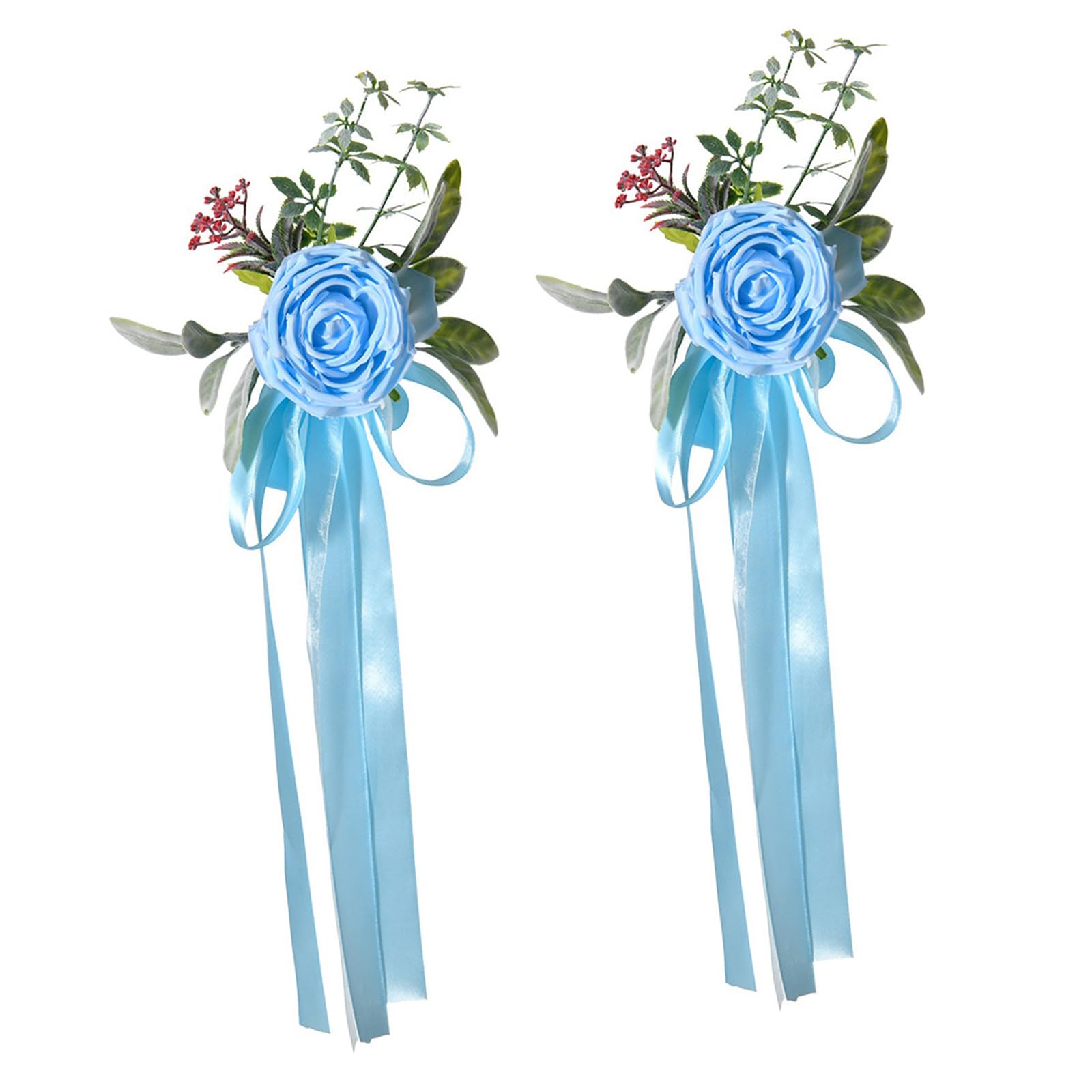 SXRQ 2PCS Realistic Flower Arrangement for Chair Sash Decoration Bridal Shower Anniversary Festive Event Wedding Chair Flower