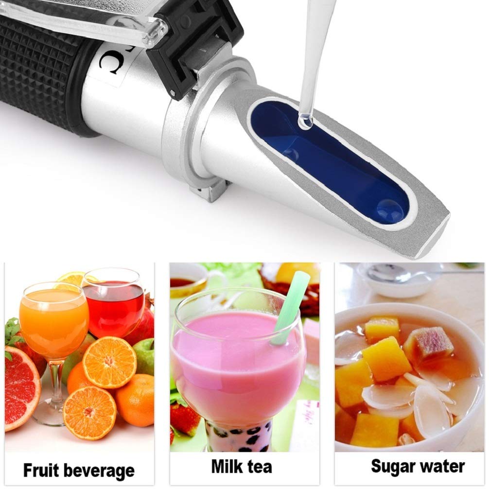 Brix Refractometer with ATC, Handheld Brix Meter Hydrometer 032