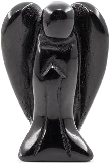 Obsidian Guardian Angel Figur, 5cm natürlicher schwarzer Kristall