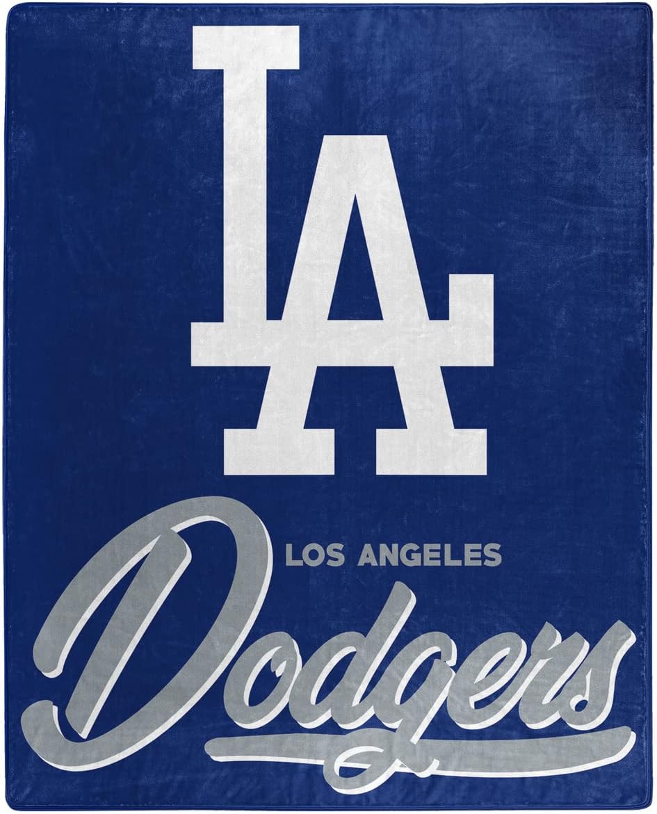 NORTHWEST ENTERPRISES MLB Signature Design 50"x60" Raschel Throw Blanket (Los Angeles Dodgers)