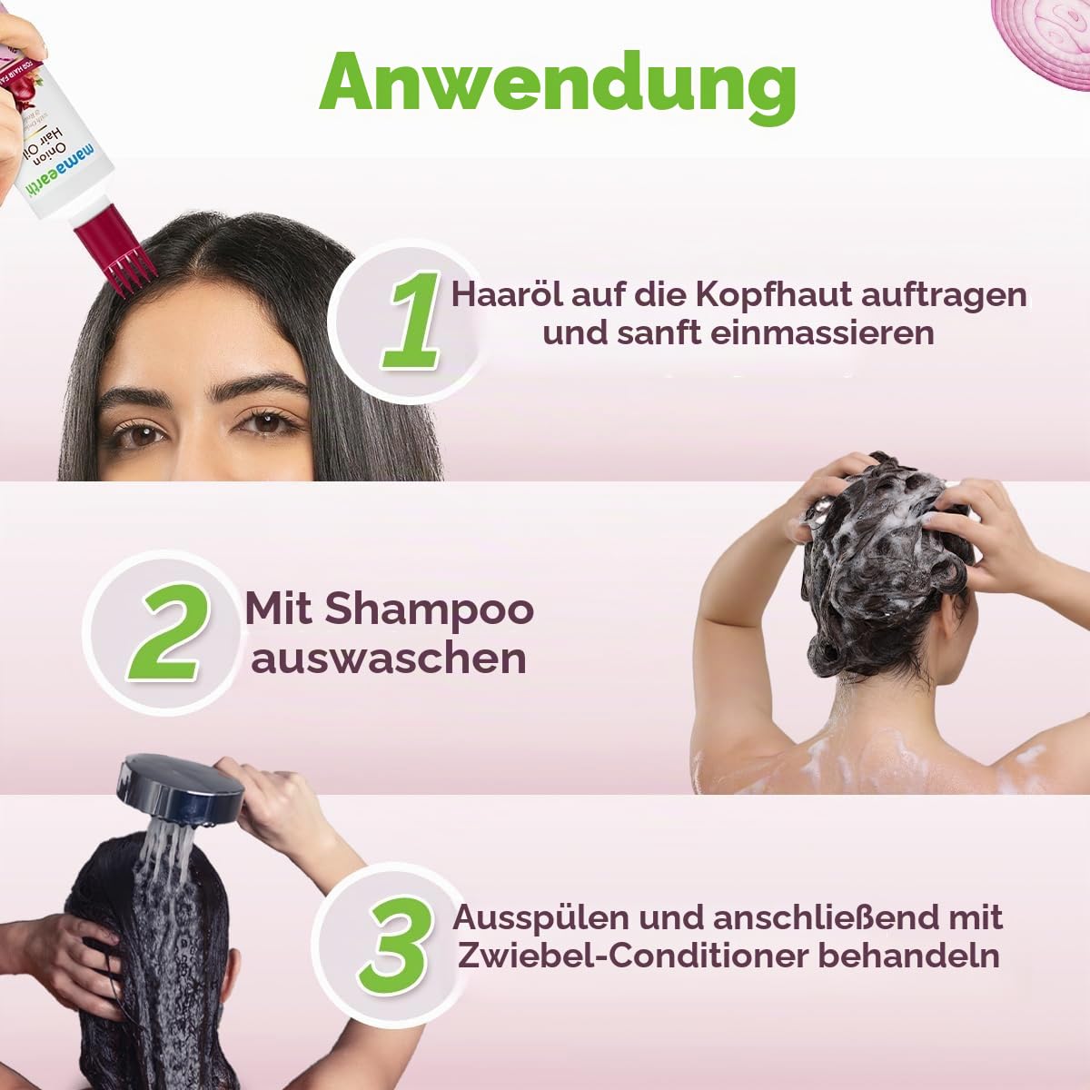 Mamaearth Anti Hair Fall Spa Range: Onion Shampoo 250ml + Onion Conditioner 250ml + Onion Hair Oil 150ml 3 Count