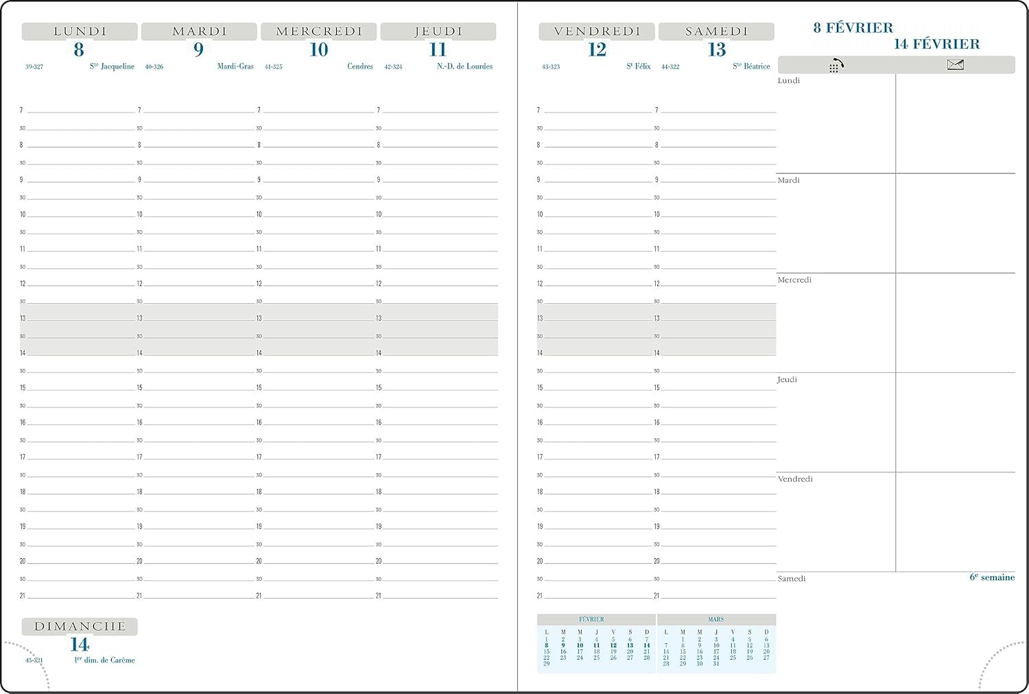 Exacompta - 270765E - Agenda Semainier de Bureau Horizons 27 - Couverture Sésame - Dimension 21 x 27 cm - Décembre 2026 à Décembre 2027 - Coloris Aléatoire