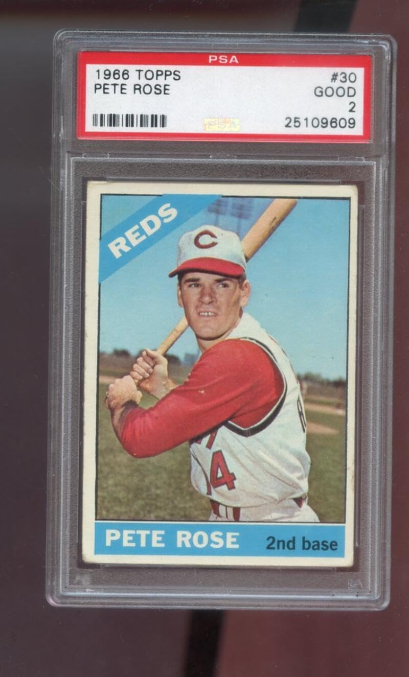1966 Topps #30 Pete Rose PSA 2 Graded Baseball Card MLB Cincinnati Reds