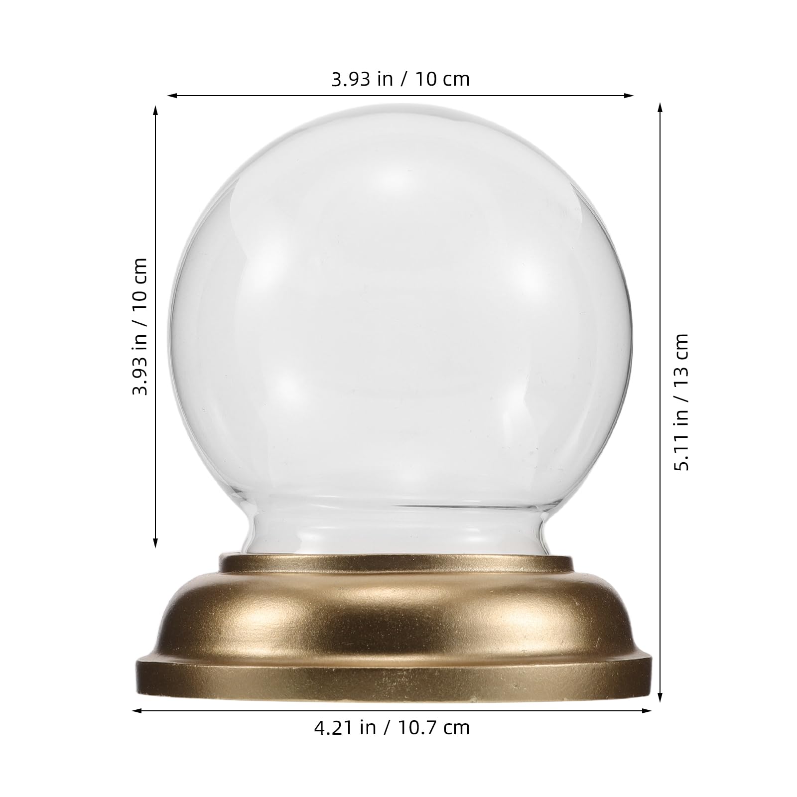 Boule à Neige Vide Ronde en Verre et Alliage, 4, 2x5, 1 Pouces