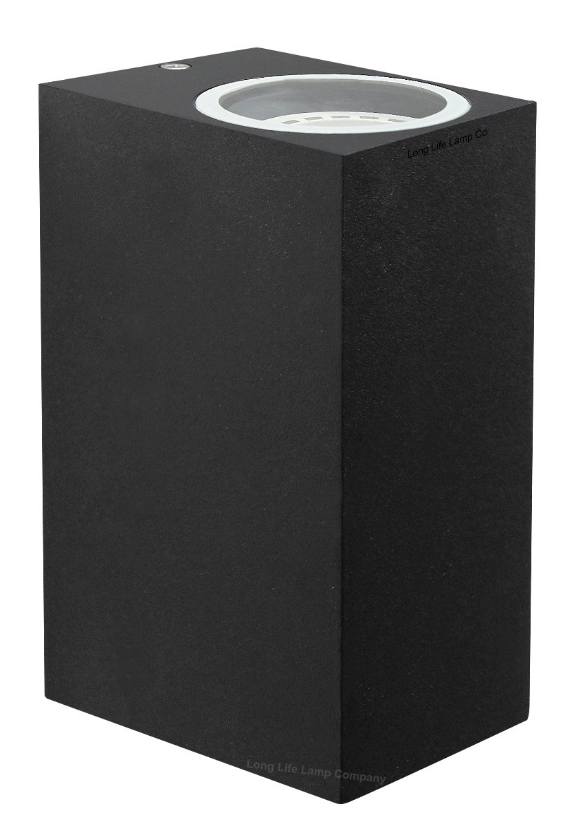 Long Life Lamp Company Modern Rectangular Up Down Matt Black Outdoor Wall Light Fixture GU10 ZLC061B - Image 3