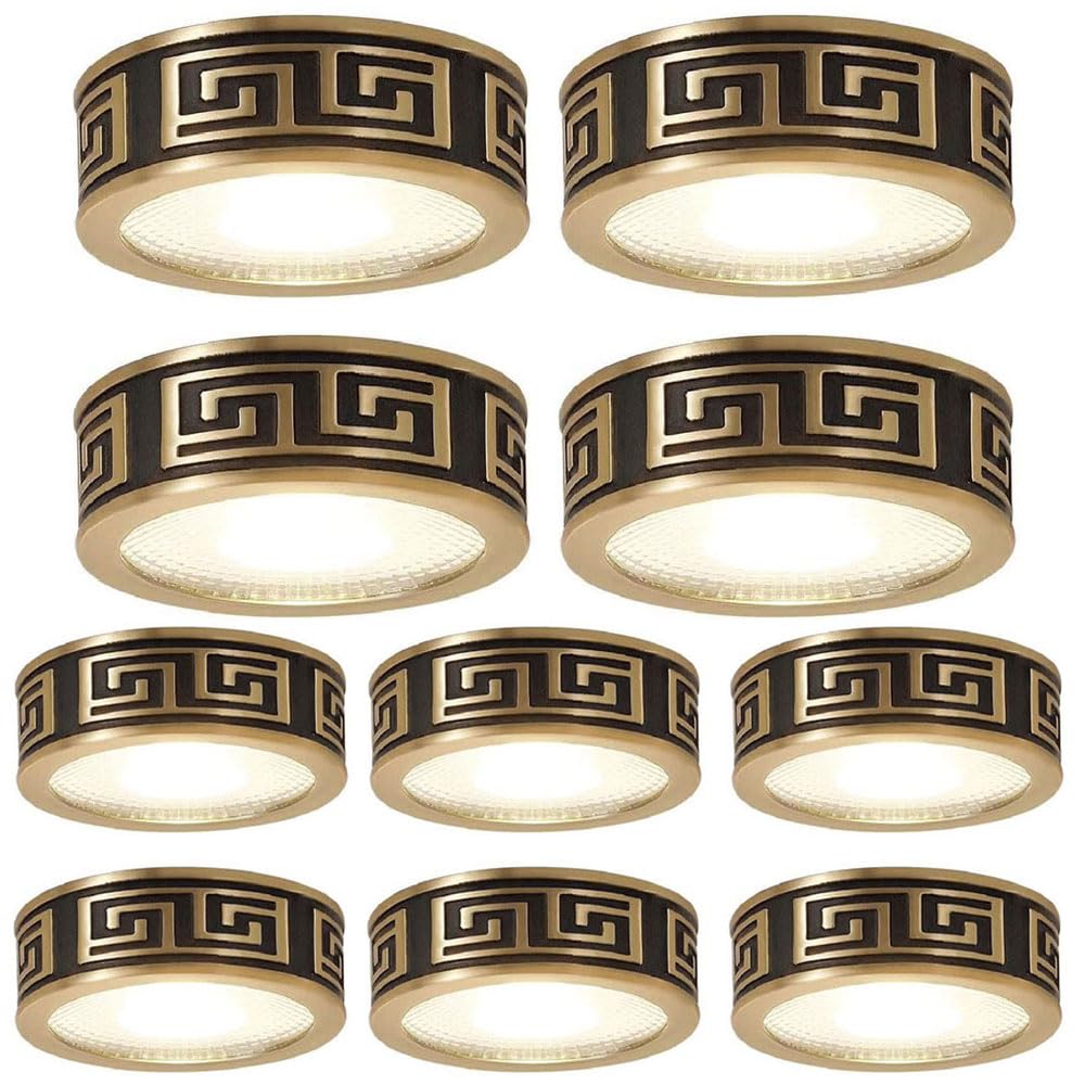 BHGFYXBS 3W,5W,7W,9W Led S,10 Pack Indoor Ceiling Light, Brass Spotlights, Mounted Surface,Led, Led Retrofit Ceiling Lamp,For Exhibition Hall Living Room S,6000k-3W