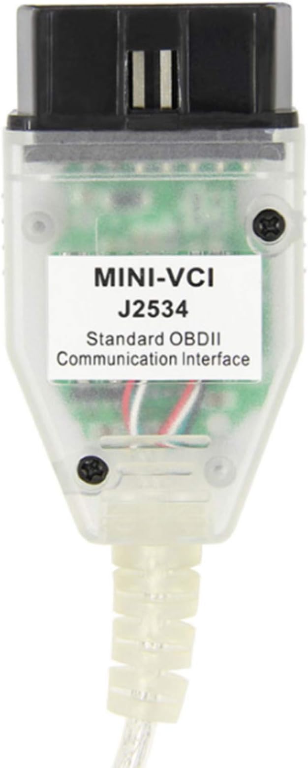 Mini VCI Cable OBD2 J2534 Cable Connector Scanner Adapter Fit for Toyota TIS Techstream V15 OBD II Adapter Connector Diagnostic Cable Scan Tool, Support Win XP/ WIN7 WIN10