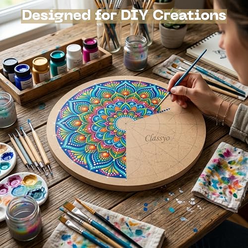 Image of Classyo Round MDF Board Cutouts, MDF Cutouts for Craft, DIY Art Boards for Lippan Art, Mandala Art, Painting, Resin Art and Crafts (2 Inch, Set of 6)