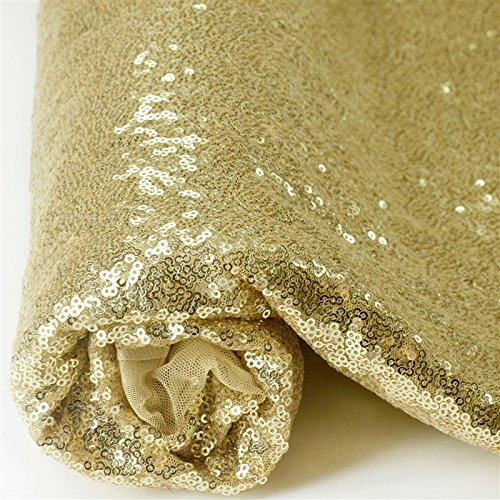 Balsacircle 54-Inch X 4 Yards Champagne Sequins Fabric By The Bolt - Sewing Craft Bridal Supplies #TOP1