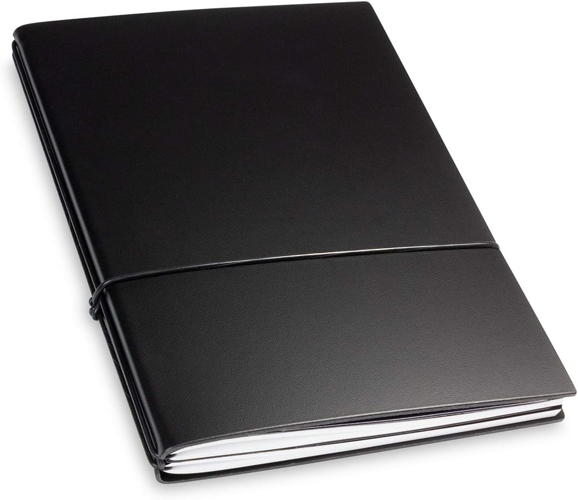 X17 A5 Notizbuch Aus Recyceltem Leder - 7mm Dünn Nachfüllbar Mit Doppeltasche Made In Germany