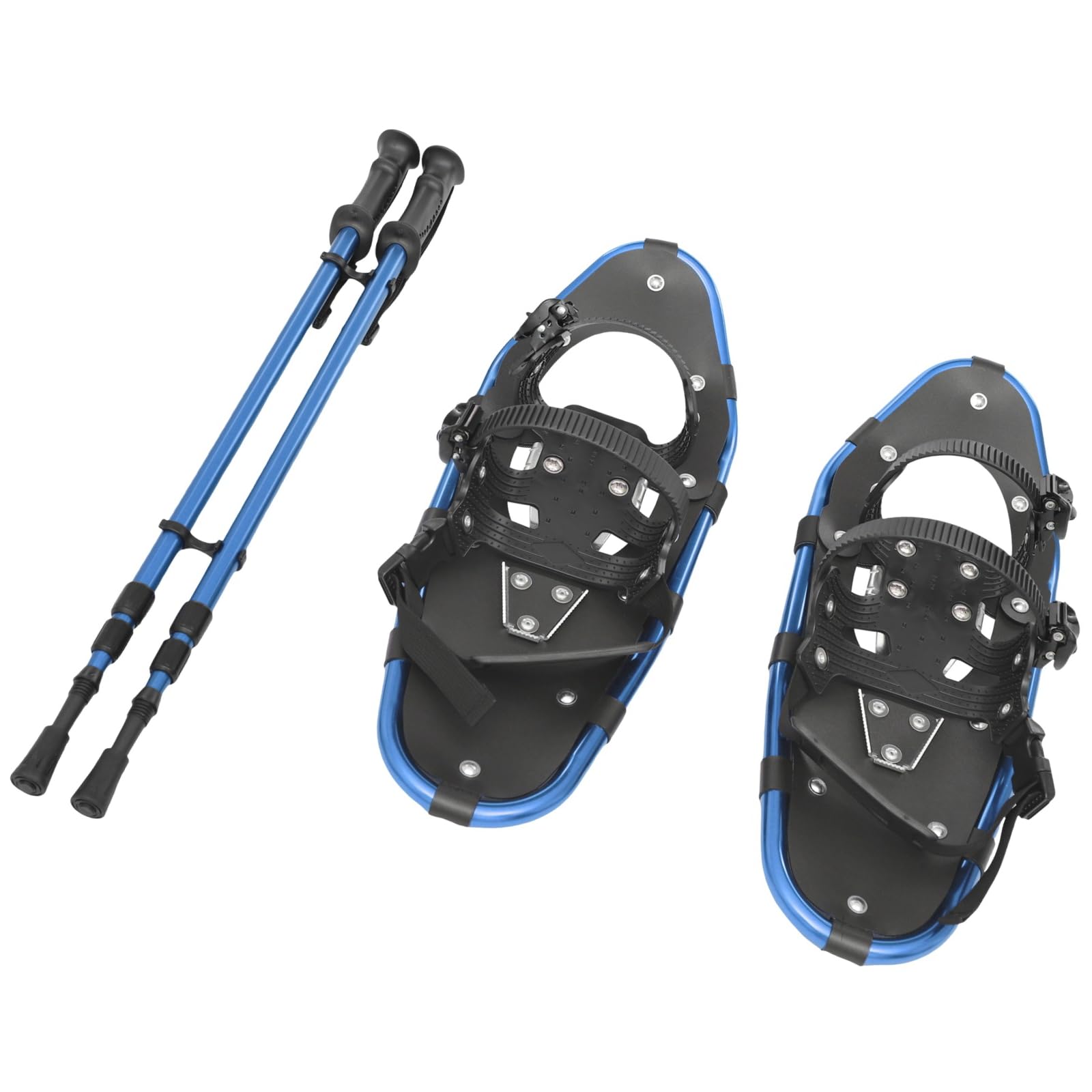 Lemoeyes 21 Inch Snowshoes & Trekking Poles Bundle for Men Women Youth, Light Weight Snowshoes with Carrying Bag, Adjustable and Flexible Pivot Bar, Fit 35-40EUR Shoes