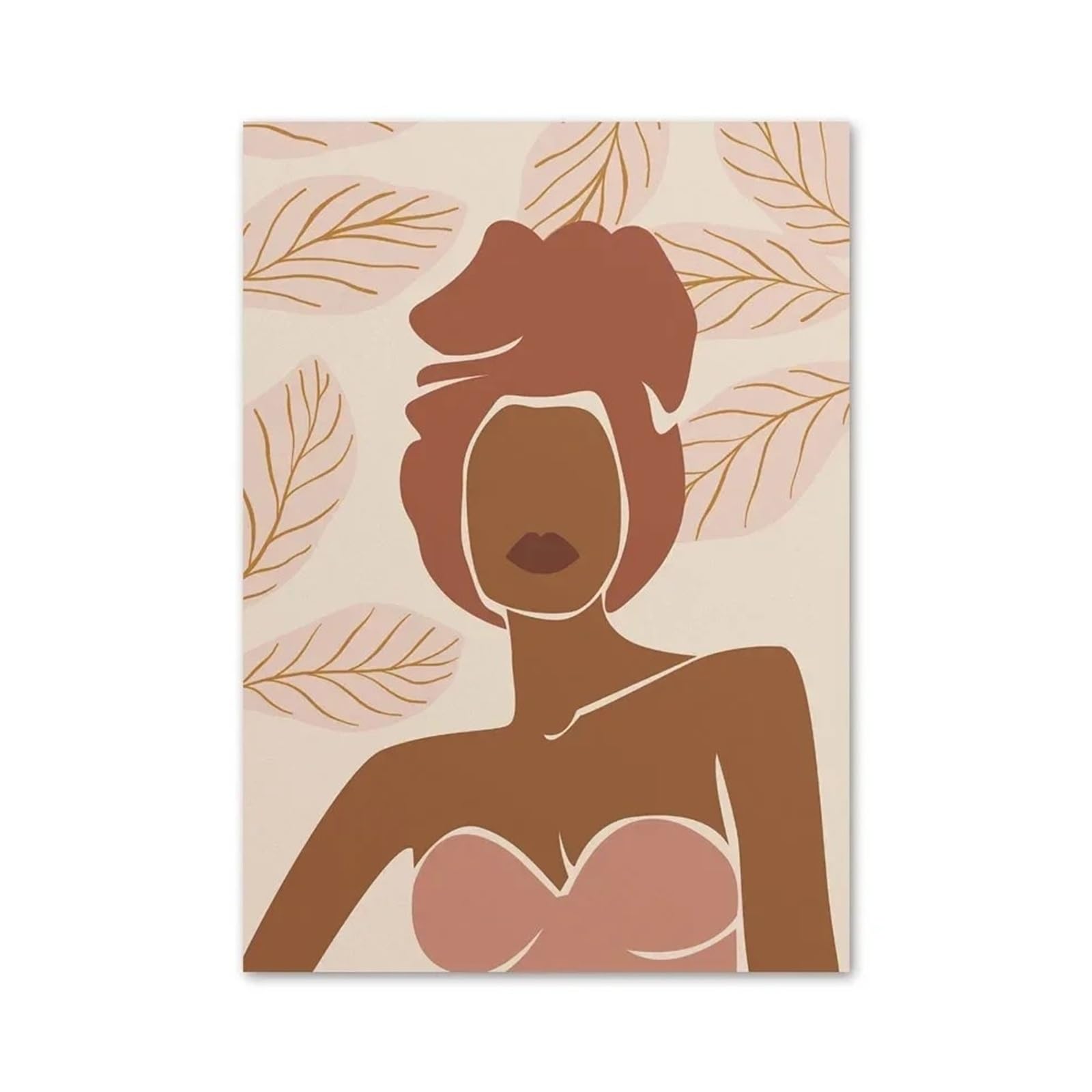 Xenite Girls E Xenit Wall Art Canvas Prints Monstera Illustration Abstract Black African Art Canvas Painting Nordic Posters And Prints Wall Pictures Bedroom Hom Decor(,40X50cm)