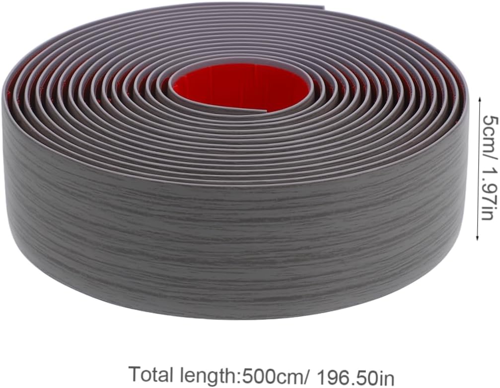 Mikikit Self-Adhesive Floor Transition Strip Flexible Doorway Edge Trim Grain Design for Easy Installation and Maintenance for Homes and Businesses