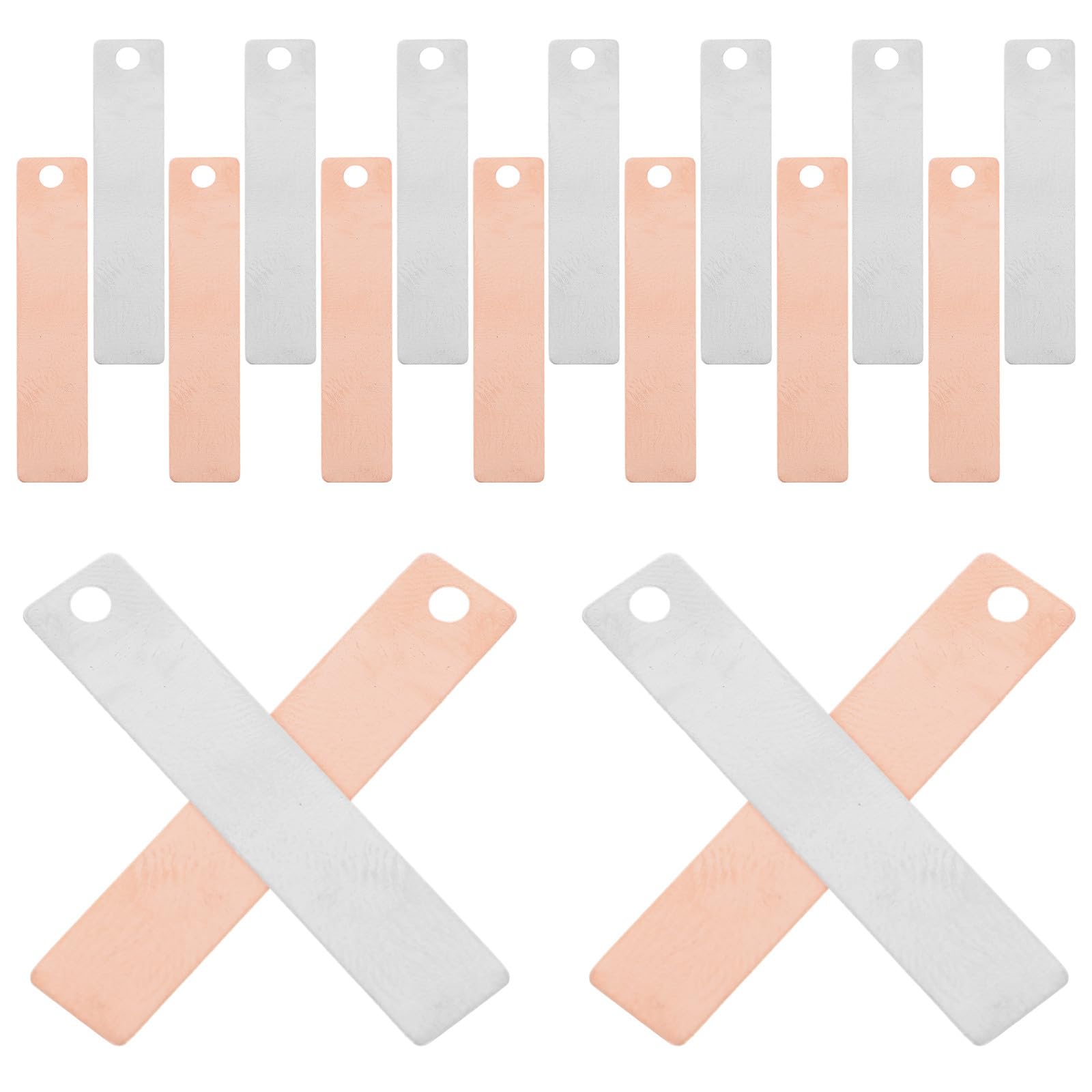 FRCOLOR 20 Piezas de Tiras de Cobre y Zinc para Experimentos Científicos y Educativos en Laboratorio, Material de Electrodos para Baterías y Proyectos Escolares
