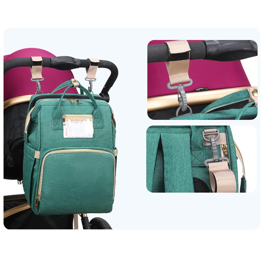 Borsa Fasciatoio 2 In 1 Portatile Multifunzionale Lettini da Viaggio Culla Portatile Zaino Mamma Impermeabile Grande Capacità Grigio chiaro 32 * 14 * 41CM