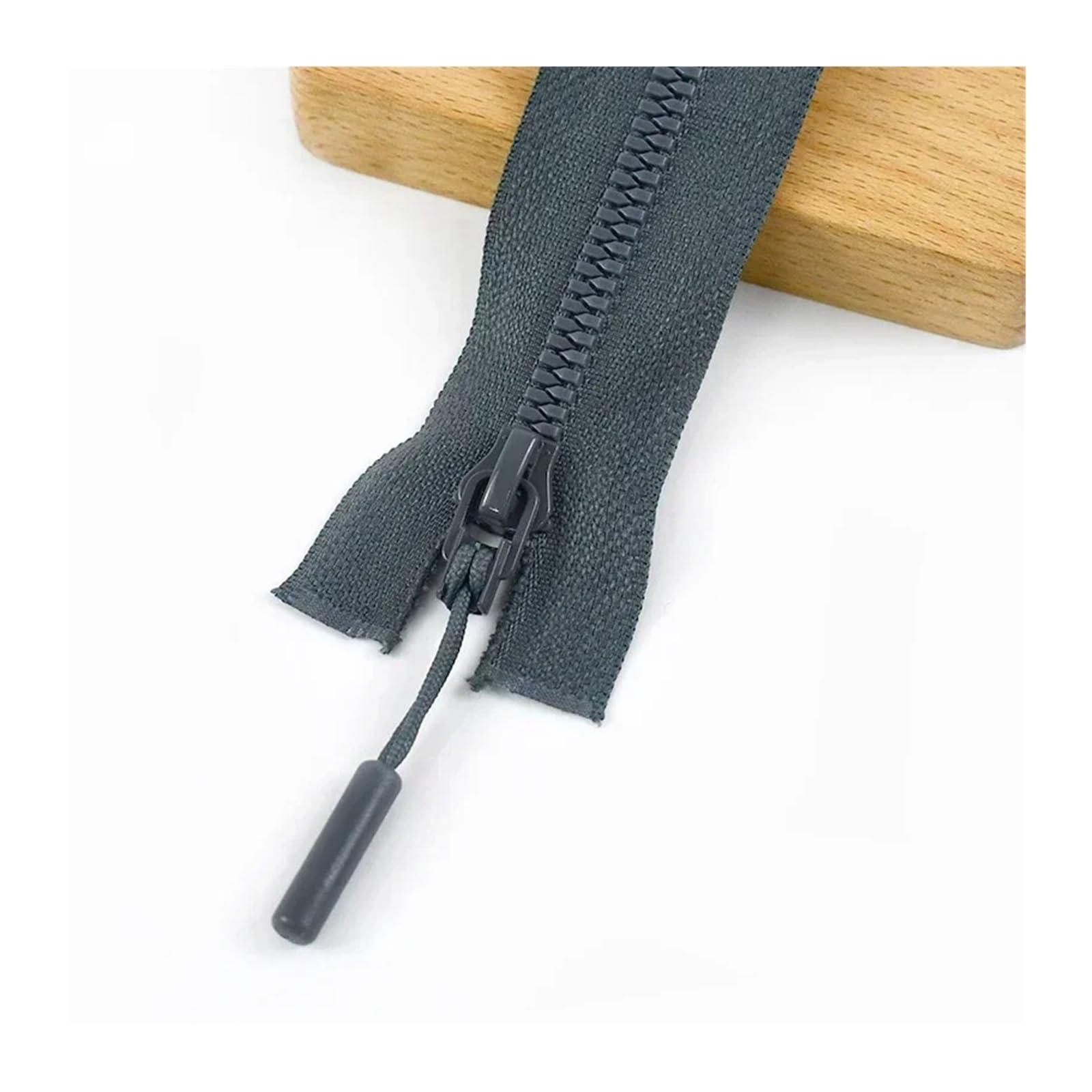 2/5/10Pcs 5# Sewing Resin Zipper 15/18/25cm Close-End 40-80cm Open-End Zippers for Bag Clothes Zip Repair Kit DIY Accessories(Darkgray,OpenEnd-60cm,10Pcs)