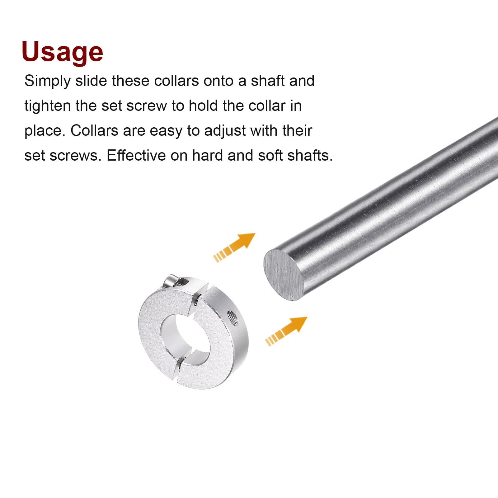 Collare Doppio Per Albero 22mm | 4 Pezzi | Alluminio Anodizzato | Fermi Meccanici | Per Macchine Utensili - Foto 3