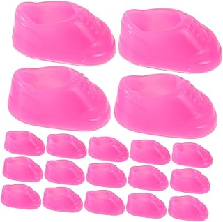 Milisten 50 Pares Pequeños Juguetes De Pato Amarillo Las Niñas Se Visten De Ropa Zapatos De Casa para Zapatos De Utilería Mini Cosas Accesorios De Casa De Muñecas Rosado El Plastico